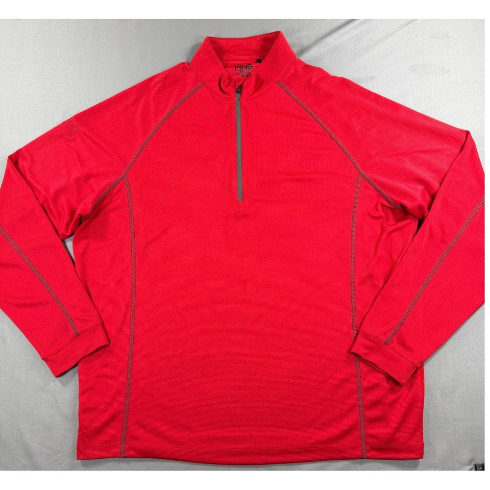 PING Performance SensorCool Quarter Zip Golf Pullover Red XL